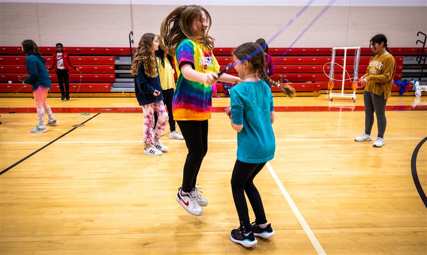 Students jump rope